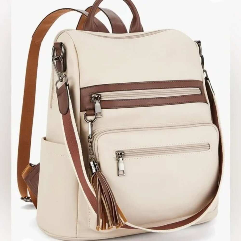 NWT Womens Backpack Purse Vegan Leather Large Travel Backpack